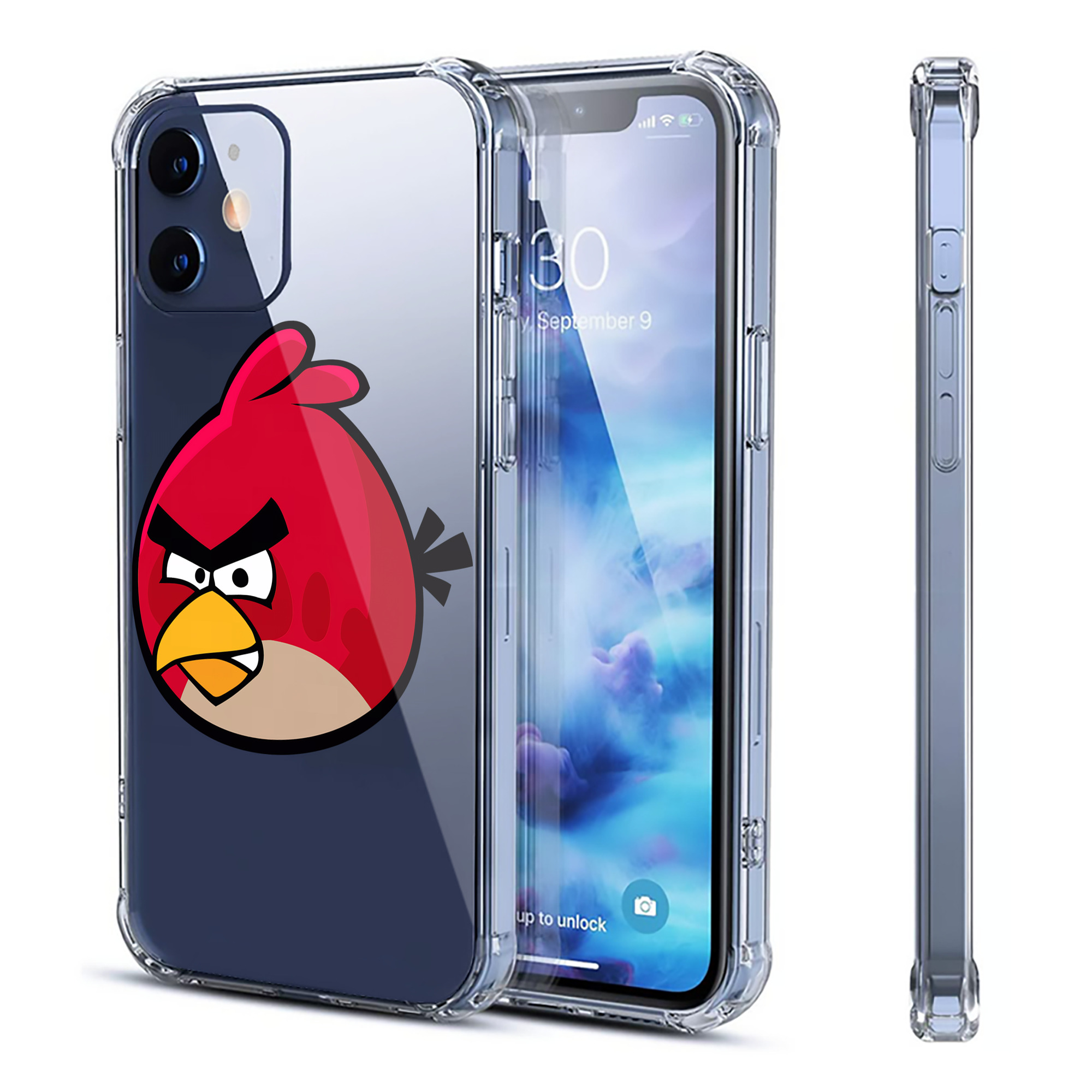 （画像用） Angry Birds アングリーバード 【iPhone 12シリーズ対応】透明スマホケース（クリアソフトケース）